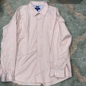 3X Button Down orange and blue